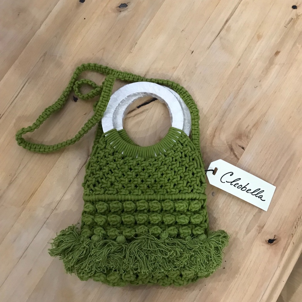 CLEOBELLA BRAND NEW CITRON GREEN CROCHET BAG